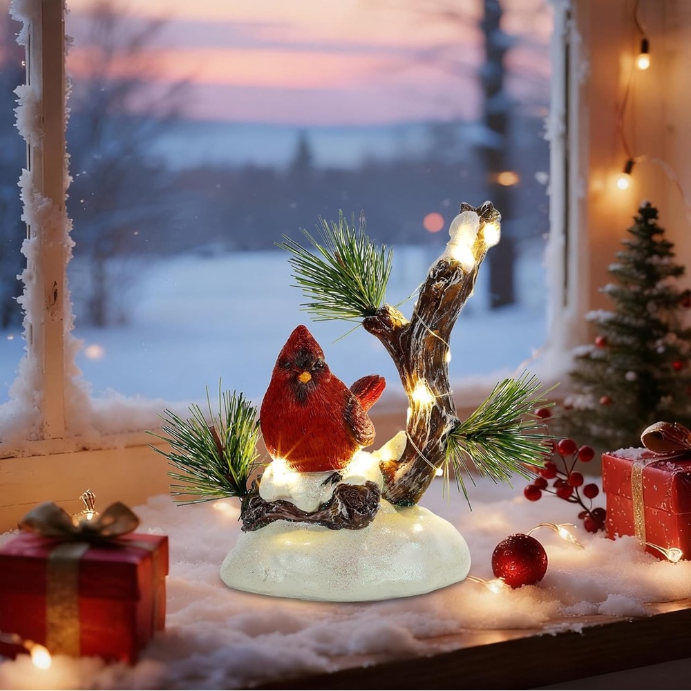 Resin Cardinal LED Décor - Picture 7 of 8